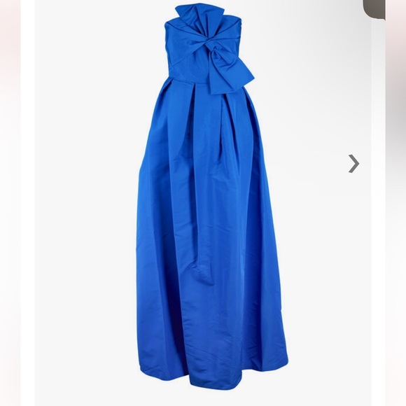 New! Sachin & Babi Runway Leora Strapless Bow-Embellished Silk-Faille Gown💙 - Picture 9 of 16